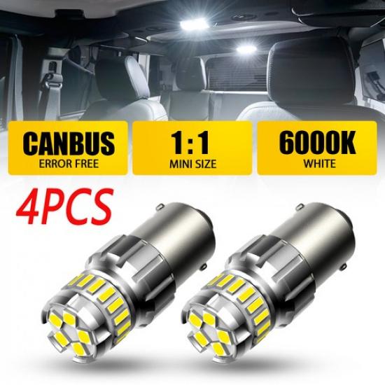 4Pcs 1156 1141 LED Car Brake/Turn/Tail/Reverse Light Bulb White 12V 4800LM New