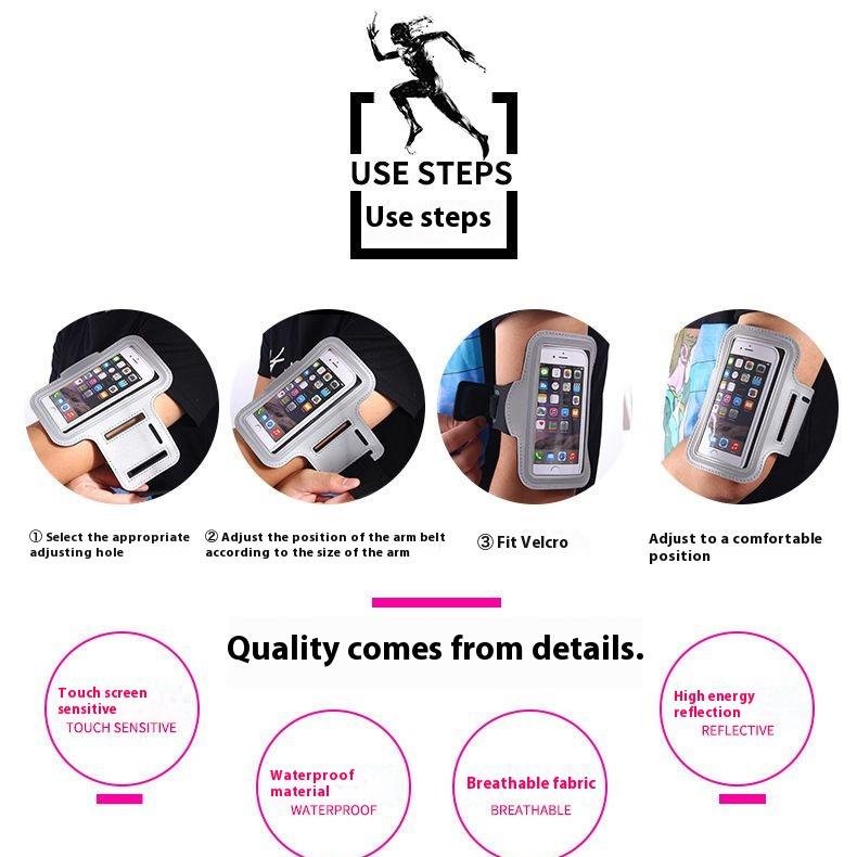 Running Sports Phone Case Arm Band For iPhone 17 Pro Max 16 15 14 13 Samsung S26 S25 S24 Ultra S23 Maximum Capacity Of 7 Inches 6