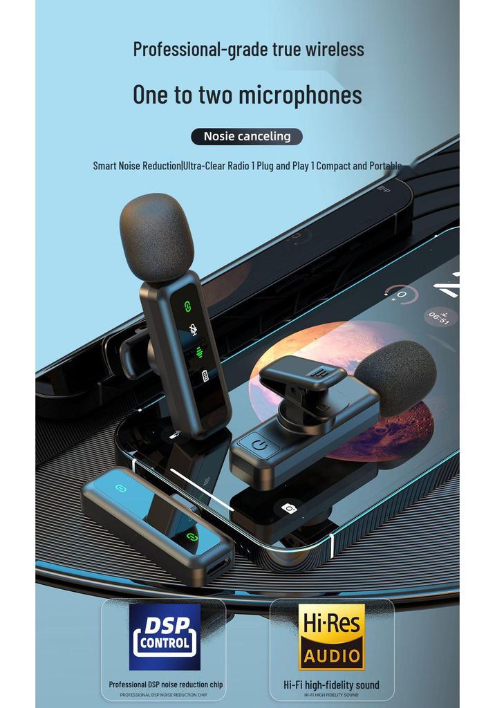 Microfono Lavalier Mini Wireless Bluetooth per Trasmissioni Live su Cellulare e Computer
