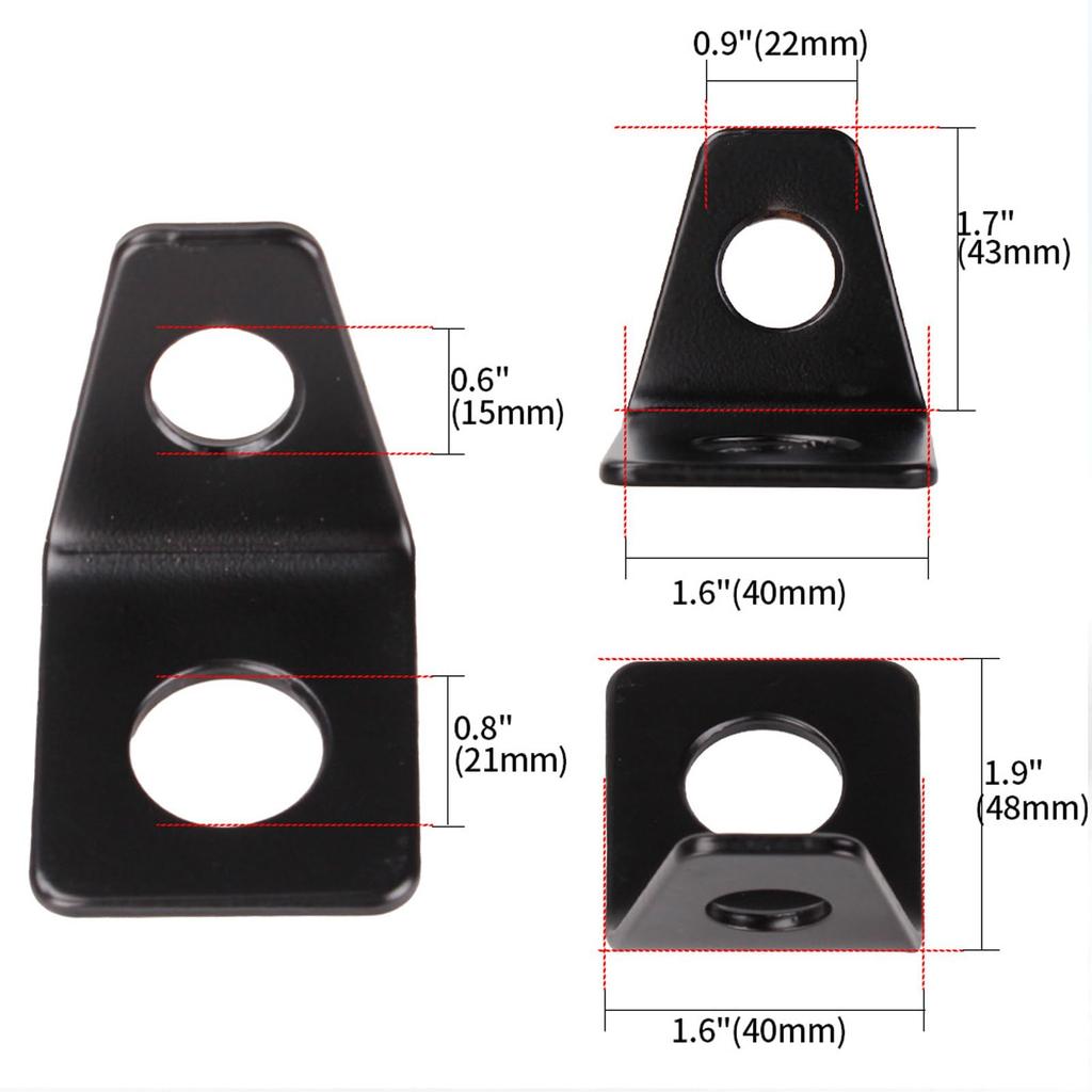 LEXOR 4 Pcs 4 Point Racing Seat Belt Tie Down Hook Buckets Seat Harness Bolts L-Shaped Stay Hook Bracket