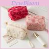 Cute Plush Makeup Bag With Geometric Pattern And Breathable Design For Travel And Daily Use