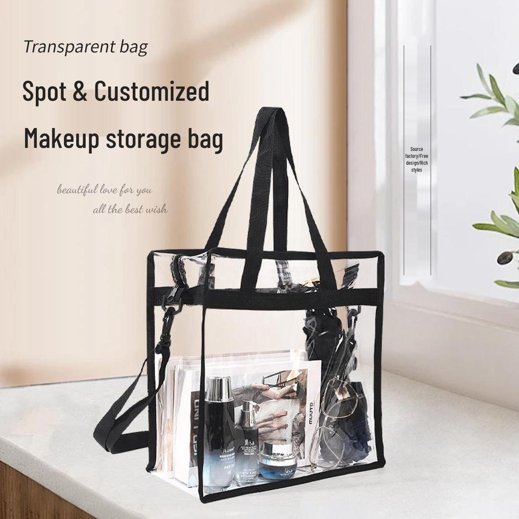 Clear PVC Large Capacity Portable Makeup & Toiletries Tote Bag