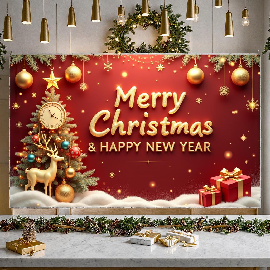 Holiday Event Display Christmas Tree New Year Display Happy New Year Background Winter Scene Christmas Banner For New Year Home