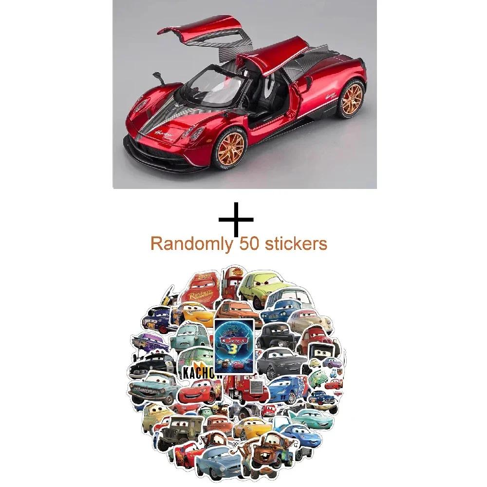 1:22 Pagani Huayra Sports Car Model Toy Alloy Diecast Doors Opened Sound Light Pull Back Miniature Supercar Holiday Kids Gifts