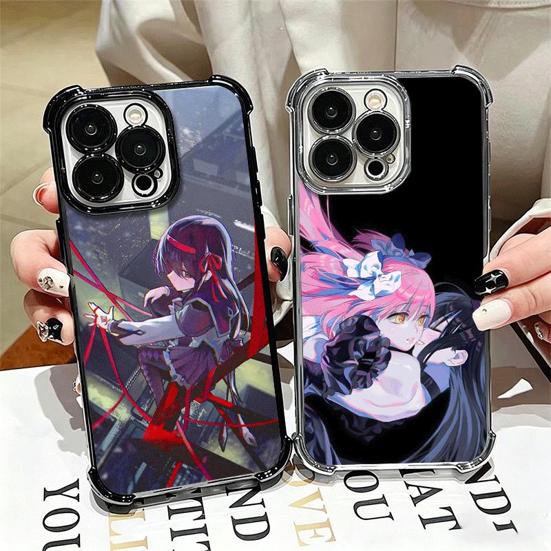 Madoka Magica Homura Soft Phone Case For iPhone 15 16 17 Air 14 Pro Max 16E Plus 13 12 Mini Plating Anti-Fall Fundas