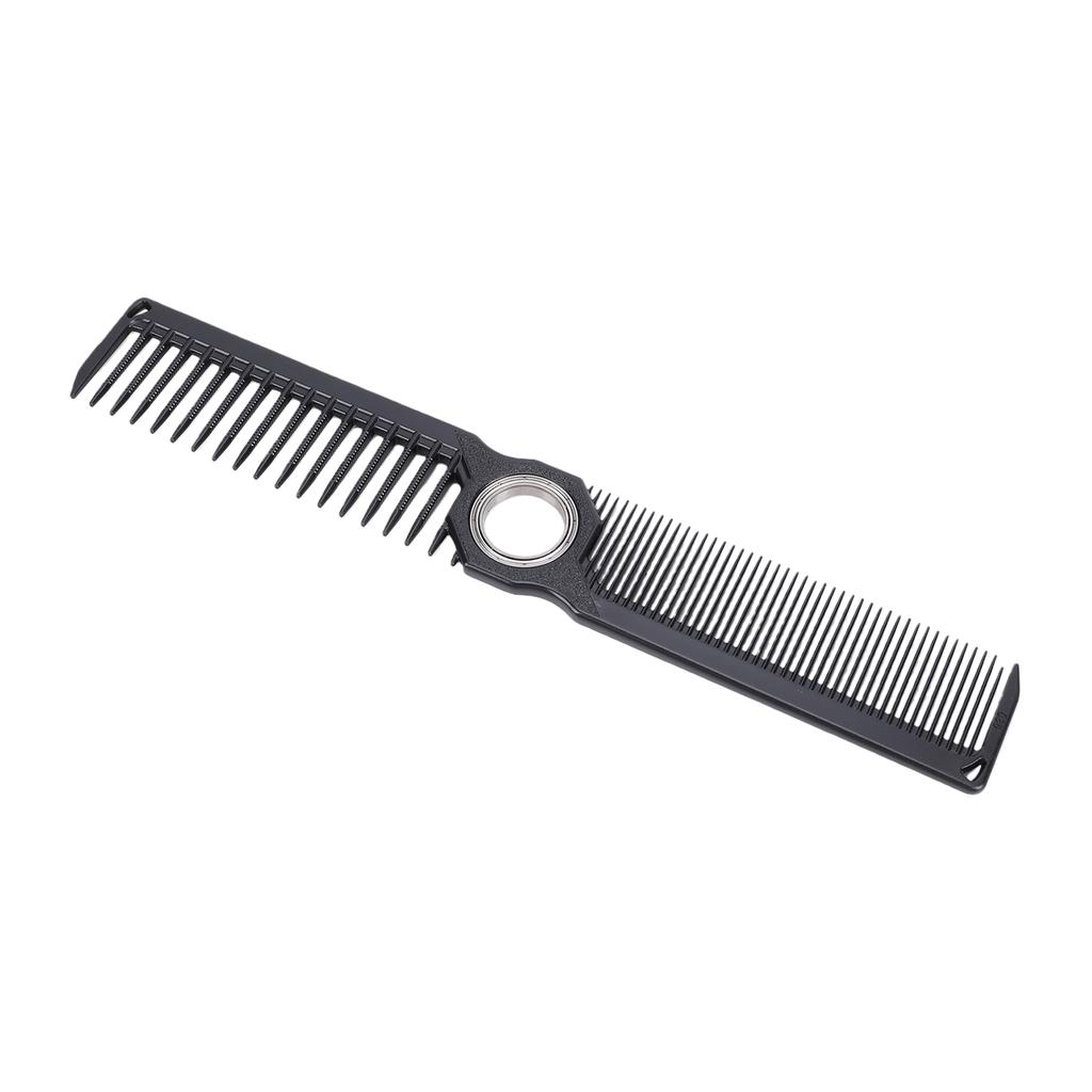 Rotatable Styling Cutting Comb with Fidget Spinner Center Rotating Comb for Thick Thin Curly Long Short Hair Black