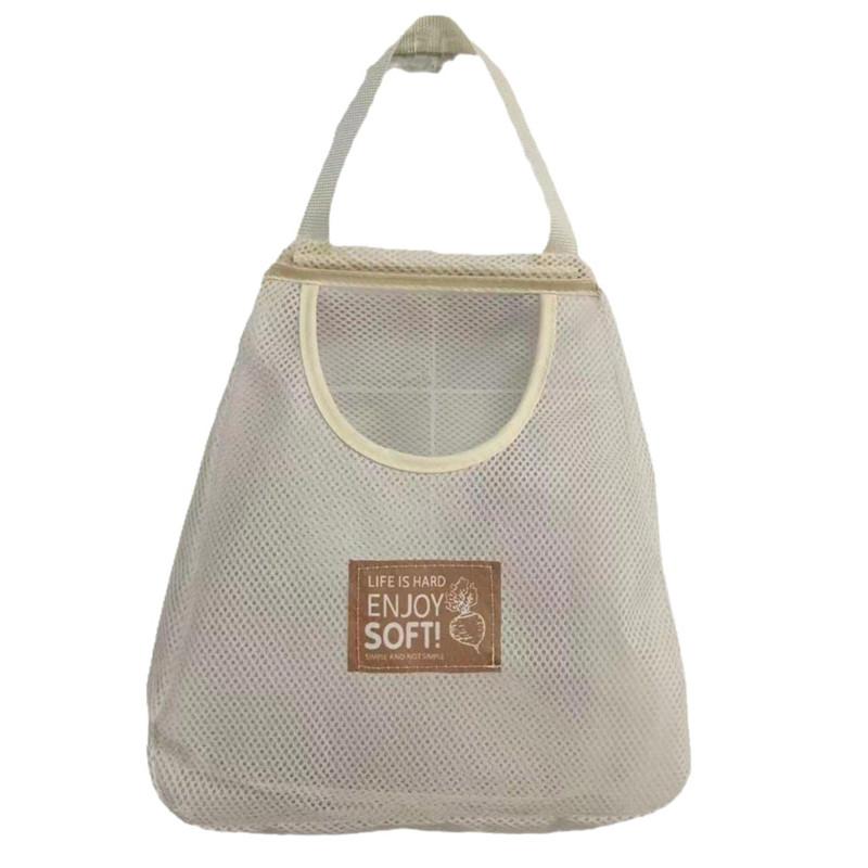 

1/4 шт. Сетчатый подвесной органайзер для хранения, Настенный органайзер, Подвесной органайзер для нижнего белья и носков, Корзина для хранения овощей и фруктов, Подвесной карман 1pcs бежевый