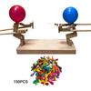1 Set Battle Toy Handmade Wooden Fencing Puppets Balloon Fight Party Game Parent-Child Interaction Balloon Robot Battle Toy