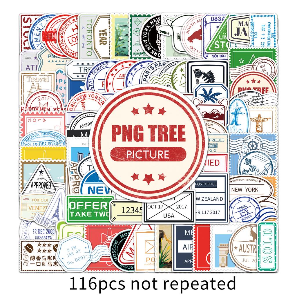 116 Stempel Krähe Aufkleber personalisiert grenzüberschreitend Retro Reiseaufkleber DIY Skateboard Gepäck Aufkleber wasserdicht