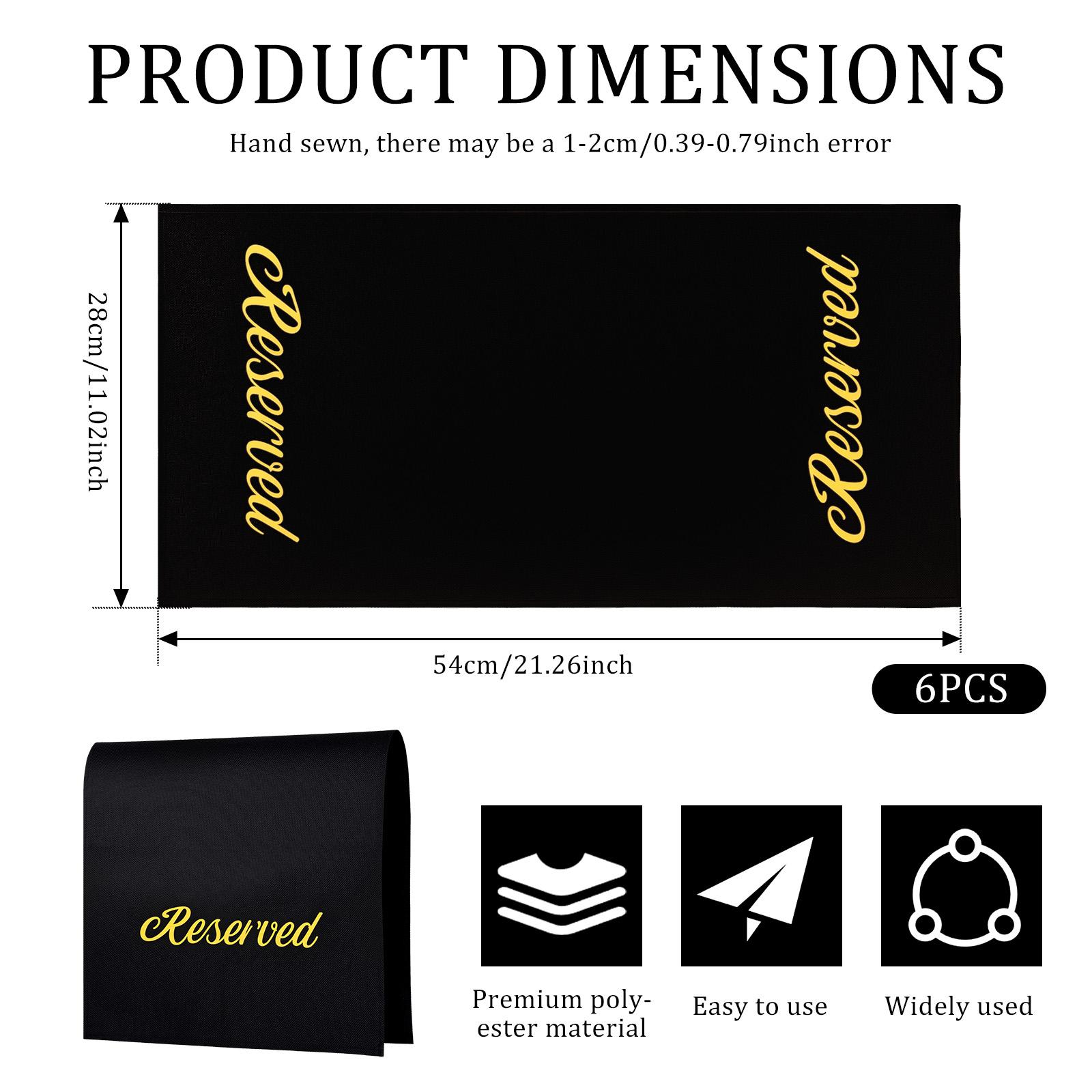 6 шт. Знаки «Зарезервировано» для стульев Полиэстер Свадьбы Церковная скамья Знак «Зарезервировано» с напечатанными словами Многоцелевой Держатель места для вечеринки