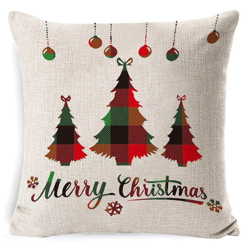

Рождественский красный и белый лось снежинка рождественская елка льняная наволочка чехол для подушки домашняя наволочка европейский стиль 45 * 45 pillowcase