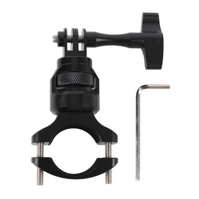 Handlebar Camera Mount Clamp Black Aluminum Alloy 360 Degree Rotating Motorcycle Handlebar Mount