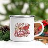 Merry Christmas Deer Printed Mug Christmas Party Decor Cup Drinks Wine Juice Coffee Cups Holiday Mugs Gift for Family Friends