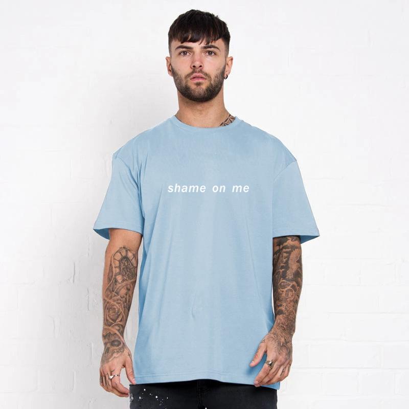 

Летняя женская футболка из хлопка, позор на меня, уличный повседневный топ унисекс с короткими рукавами и круглым вырезом с рисунком 3XL светло-синий