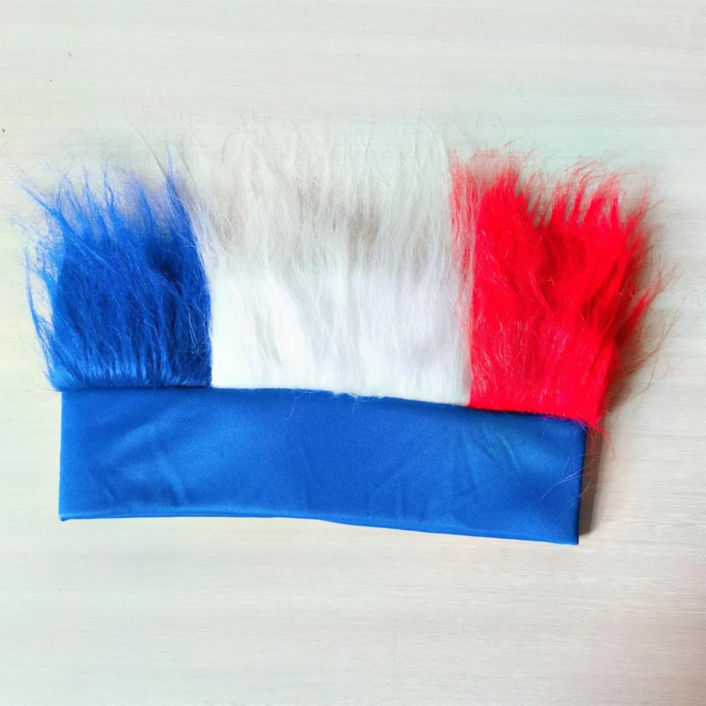 All -American Red And Blue Patriotic Hairy Headband Independence Day Wig Headband Independence Day Celebrations Standard Size