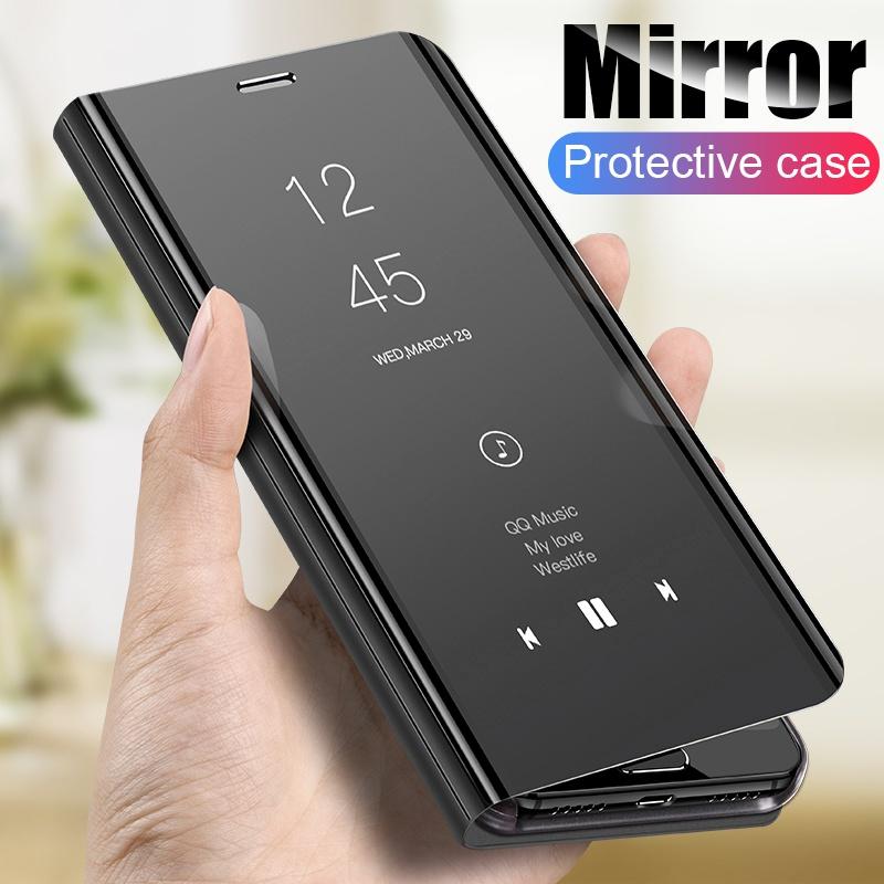 Fashion Mirror Screen Wallet Flip Smart Phone Case Cover for iPhone 16 15 14 13 12 11 Samsung A73 A13 A23 A24 A25 Huawei Honor Xiaomi Redmi Note 13 12