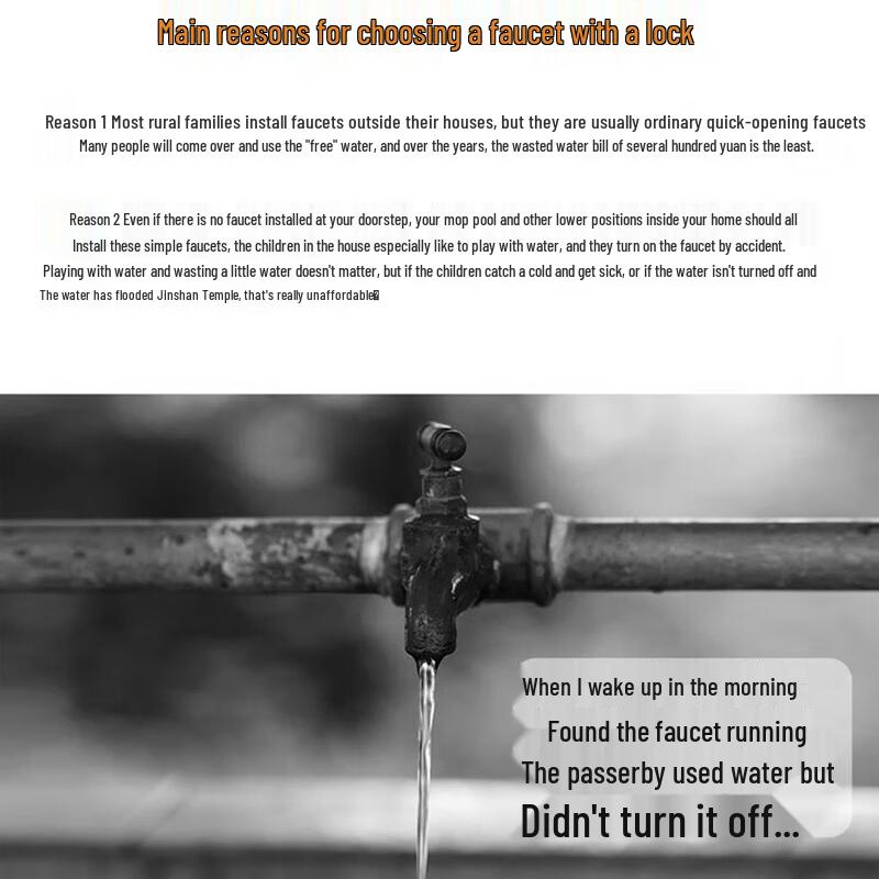 Honggong Anti-theft Lockable Copper Faucet