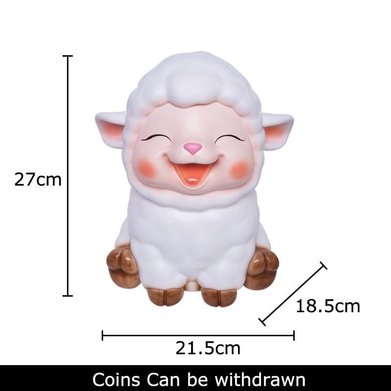 Cute Little Lamb Child Savings Jar Creative Piggy Bank Desk Decoration Ornaments Animal Resin Sculpture Room Aesthetic Decor