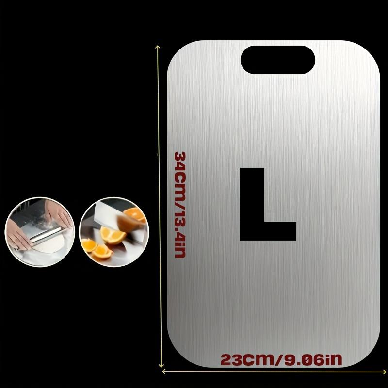 Stainless Steel Cutting Board Double Sided, Heavy Duty Food Grade Chopping Board with Non-Slip Base, Dishwasher Safe for Home