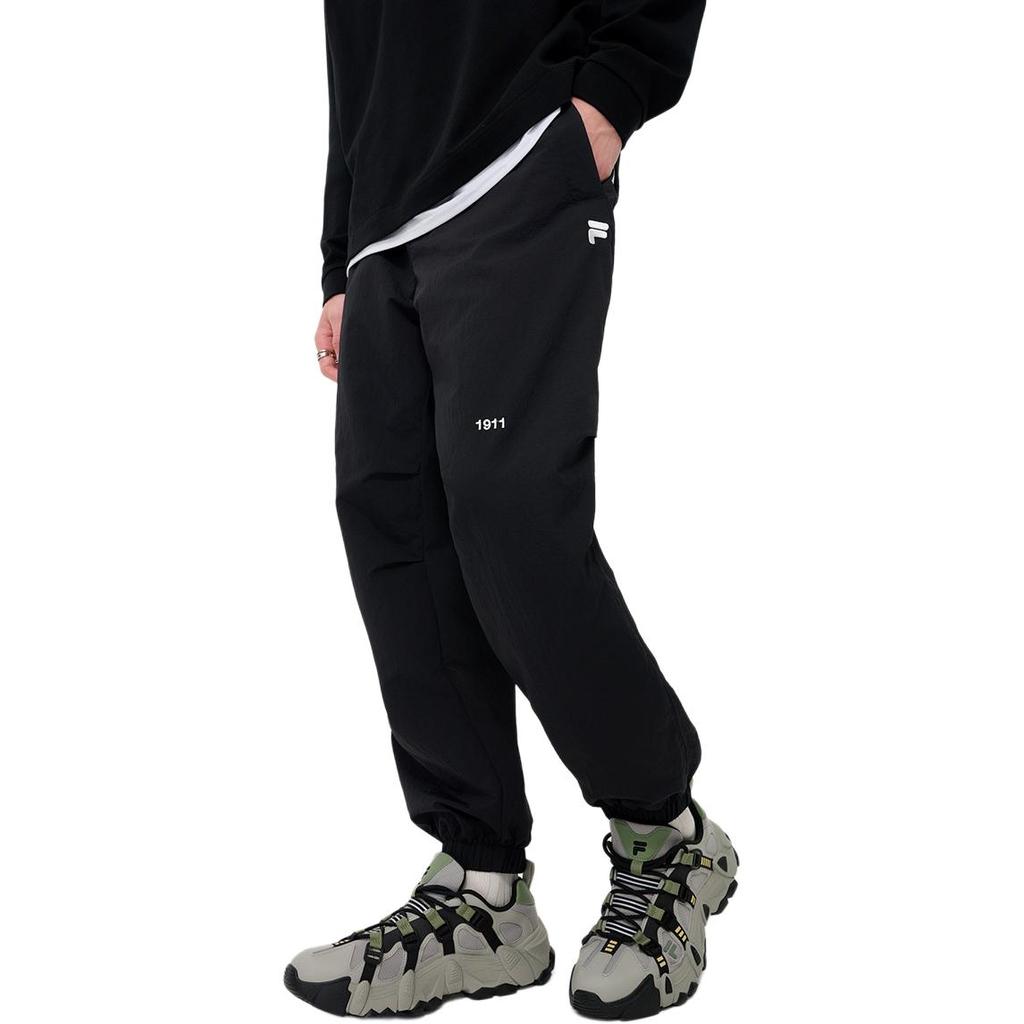 FILA Fusioneer Comfortable Loose Fit Woven Casual Pants Men bottoms Black T11M435802FBK