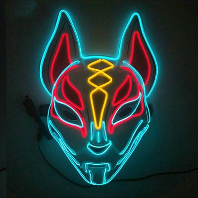 Halloween Spiel Leuchtende Maske LED Leuchtmaske Cosplay Fuchsmaske Für Festival Halloween Kostüm Nachtclub Blinkende DJ Show Requisiten