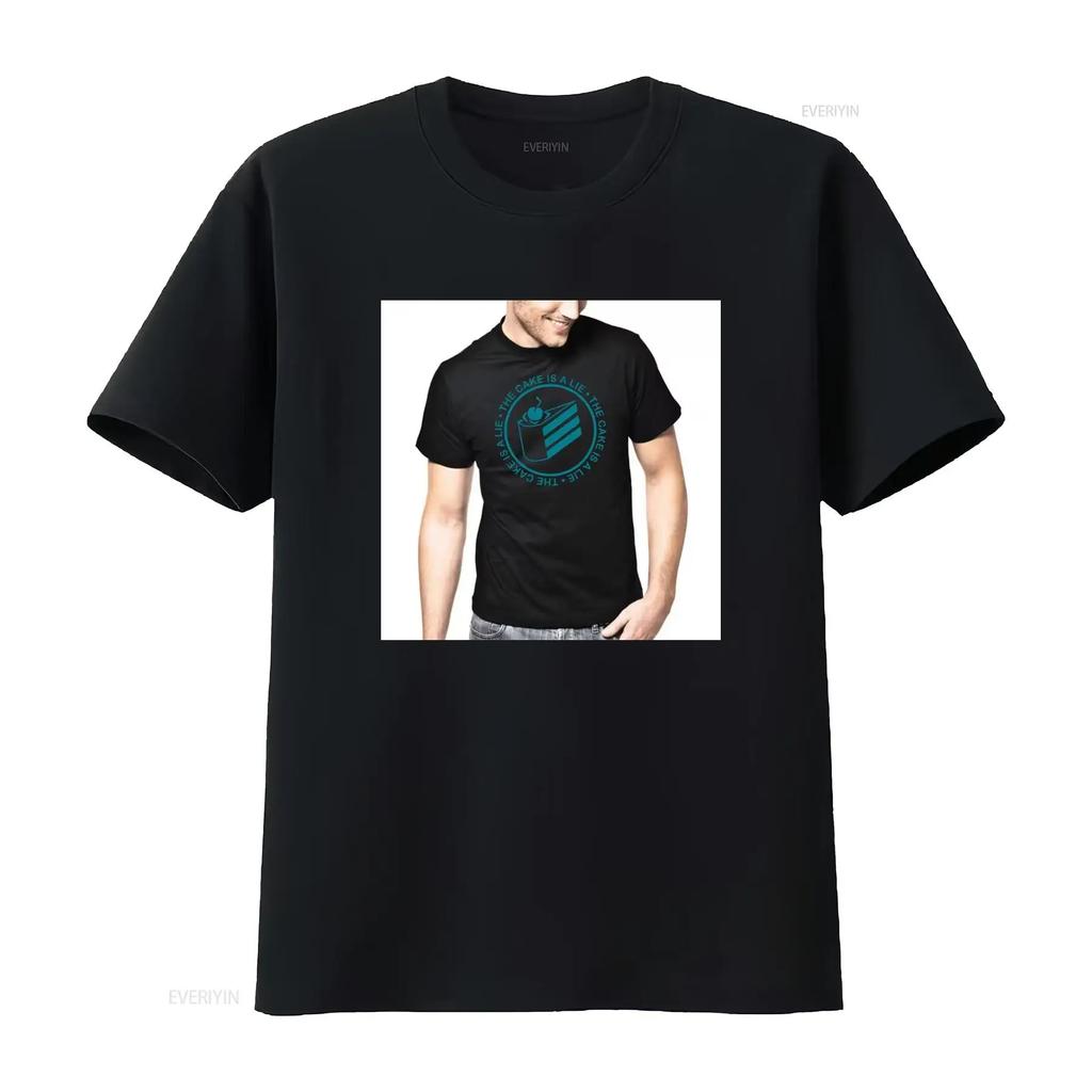 The Cake Is A Lie Portal Glados Geek Gamer Nerd Sayings Funny T Shirt For Unisex Vintage Stylish Graphic Unisex Breathable