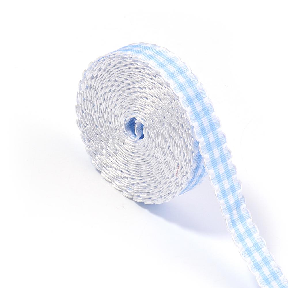 5Yards Wavy Lace Checkered Ribbon Colorful Plaid Satin Ribbon For Flower Gift Packaging DIY Clothing Accessories Home Decoration