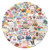 110 New Happy Birthday Graffiti Stickers Decorate Suitcase Mobile Phone Waterproof Personalized Stickers