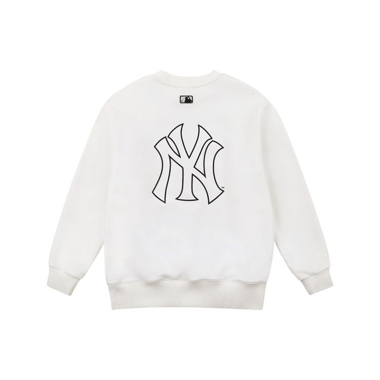 MLB Logo Printed Crew Neck Pullover Long Sleeve Sweatshirt Unisex sweatshirt White 31MT04111-50I