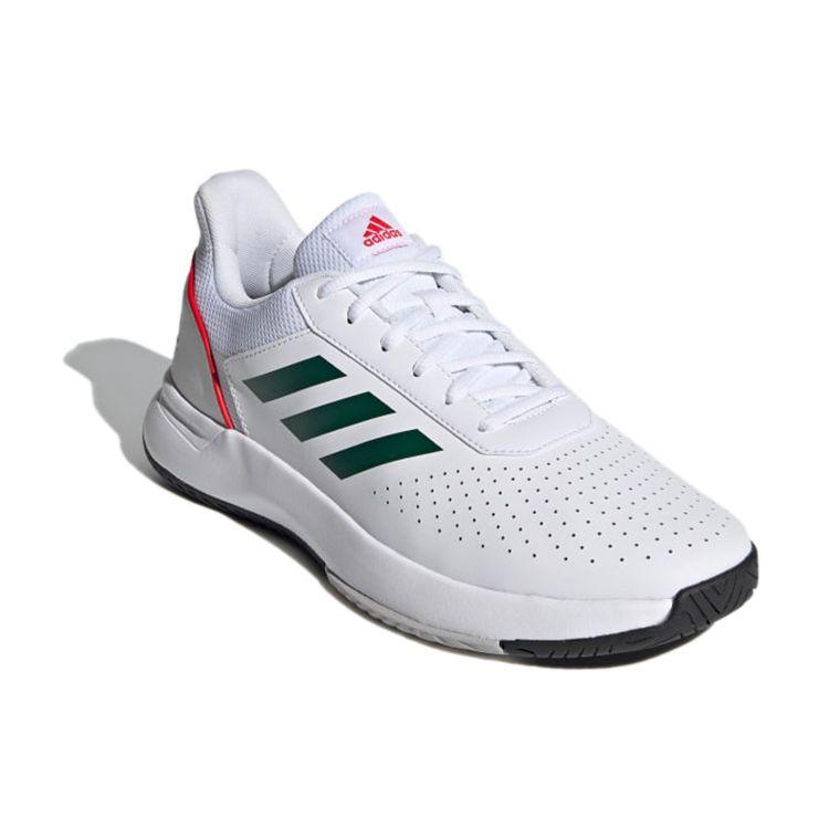 Adidas Courtsmash Trendy Breathable Low-Top Tennis Shoes Men Sneakers White Green Red FY8651