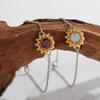 Sterling Daisy Flower Bracelet With Natural Garnet Opal Gemstones Women Elegant Jewelry