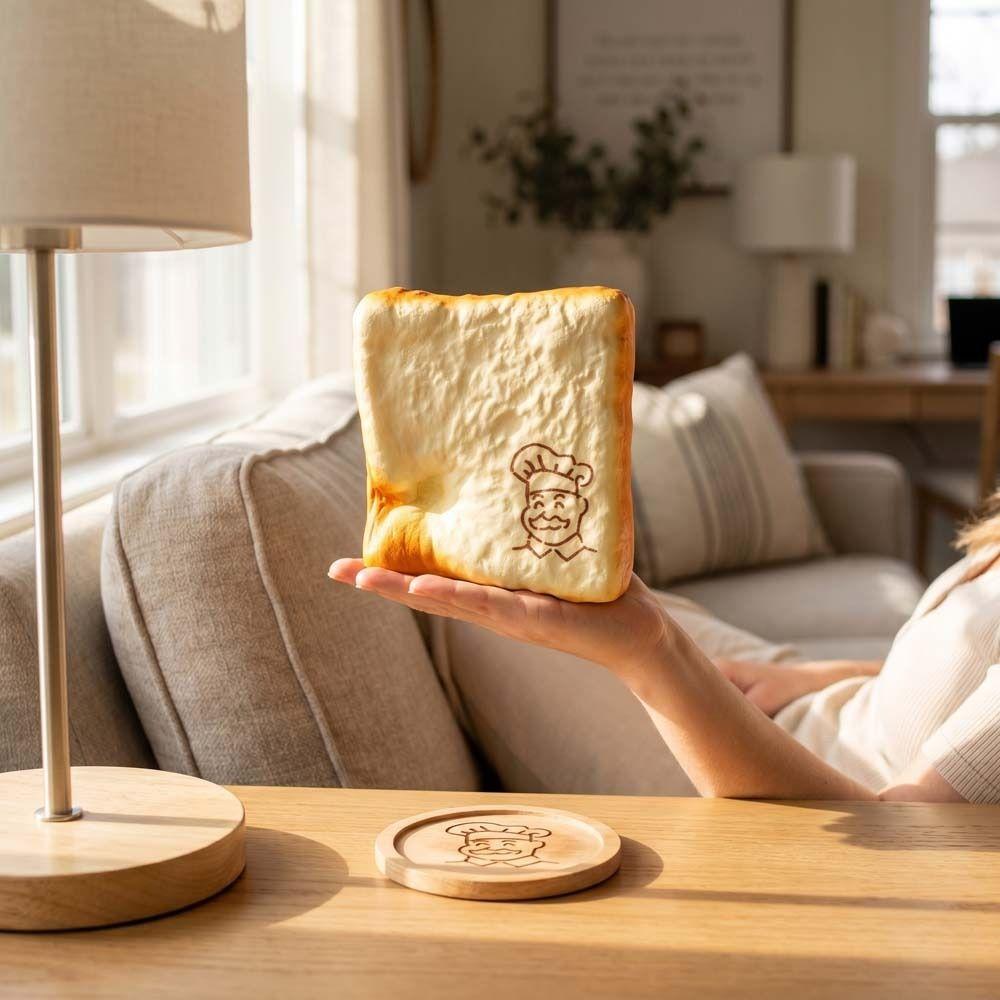 Langsam aufgehendes simuliertes Brot Toast Quetsch Finger Saugnapf Sensorisches Fidget Spielzeug für Erwachsene