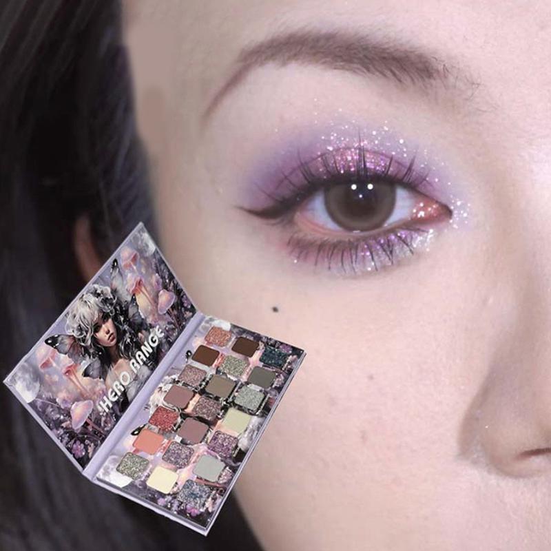 Herorange Palette Ombretti Fata dei Fiori Anime 21 Colori Opachi Brillanti Metallici Trucco Professionale Con Glitter Lunga Durata
