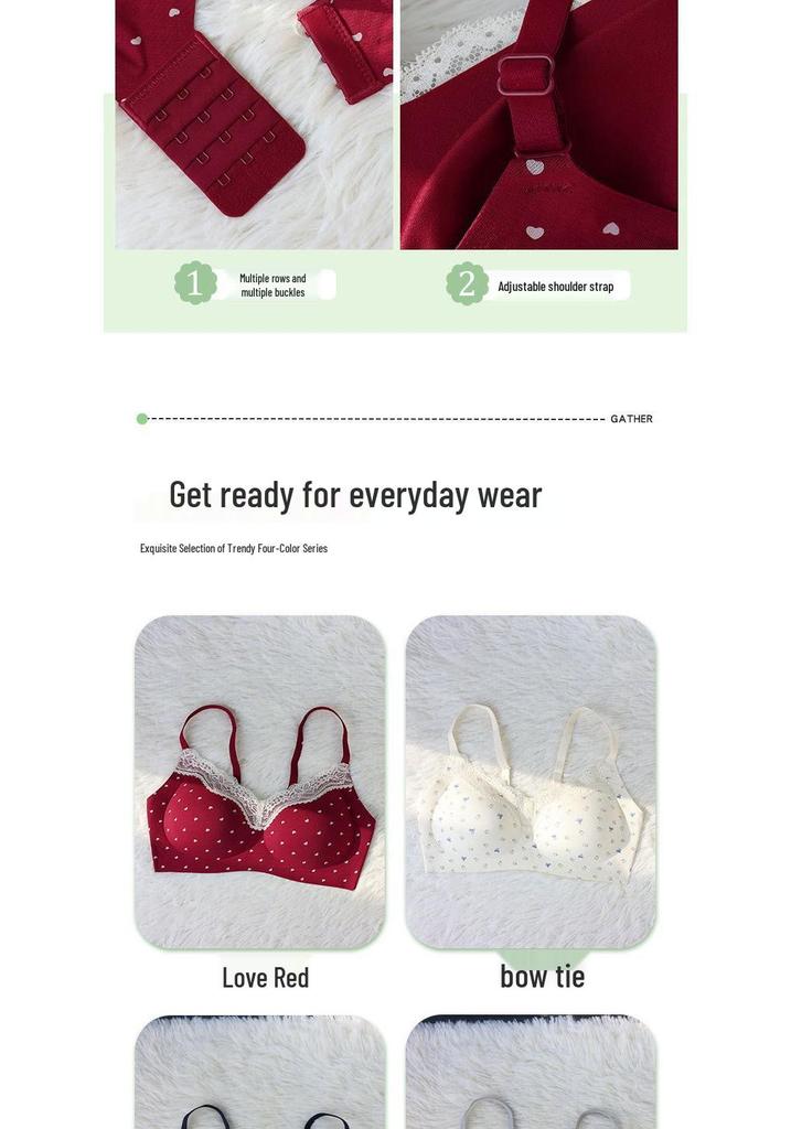 Sweet Girl Seamless Floral Push-up Bra for Small Busts - Enhances Size, Reduces Side-Boobs, Wireless Comfort