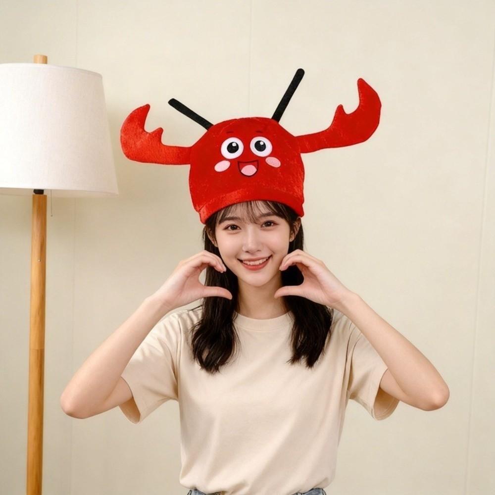 Funny Look Lobster Costume Hat Big Claw Lobster Headgear Versatile Photo Prop Headwear  Halloween