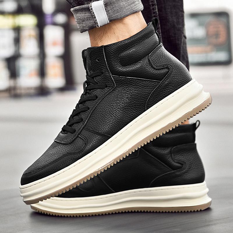 Man Casual Boots High Quality Men Sneakers New Outdoor Comfy Mens Ankle Boots Fashion Low Top Men High Top Shoes Genuine Leather