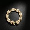 Rhinestone Coffee Bean Cuban Thick Chain Hip Hop Necklace Alloy Craft Minimalist Element Unisex Street Shooting Fashion Jewelry