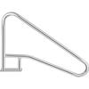 Pool Rail 55x32" Pool Railing 304 Stainless Steel 250LBS Load Capacity Silver Rustproof Pool Handrail Humanized Swimming Pool Handrail with Blue Grip