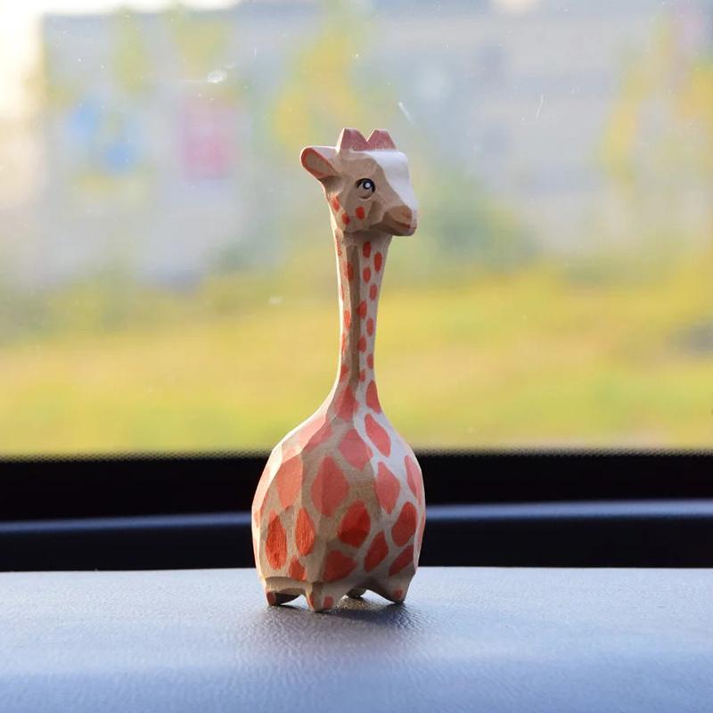 

Мини-креативные украшения ручной работы для книжной полки, учебы, забавные милые деревянные резные олени, мультяшные подарки для творчества оранжевый