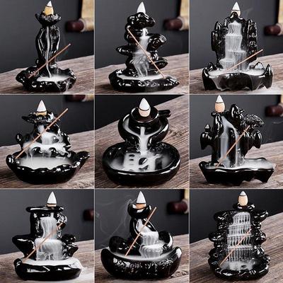 Buddha Hand Ceramic Backflow Rockery Incense Burner for Home and Office