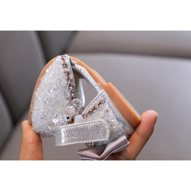 Autumn New Style Ladylike Baby Girl Girls' Princess Rhinestone Flat Shoes, Leather Shoes, Dance Performance Shoes Small/medium/large