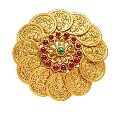 Plated Kundan, LCT, Pearls and CZ Studded Traditional Big Oversized Finger Adjustable Ring for Women