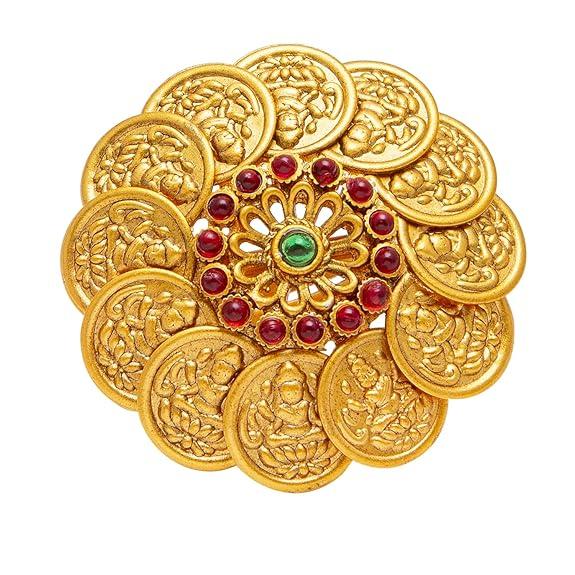 

Покрытое кунданом, LCT, жемчугом и цирконами традиционное большое кольцо оверсайз, регулируемое по размеру, для женщин