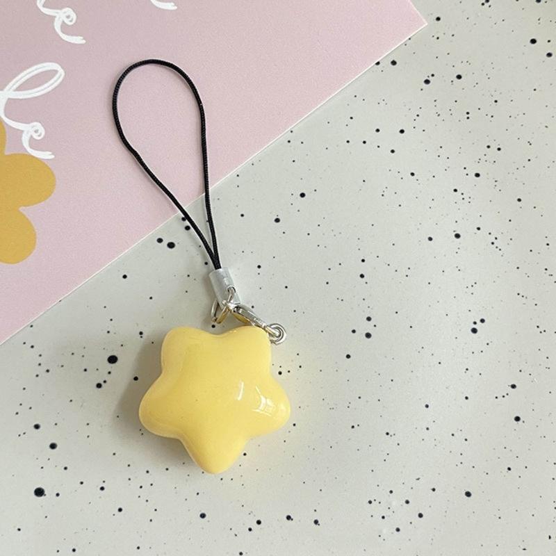 Handy-Anhängerkette mit Dopamin-Fettstern-Anhänger, Schlüsselanhängerband aus Kunststoff/Harz, Handy-Lanyard-Seil für Mädchen