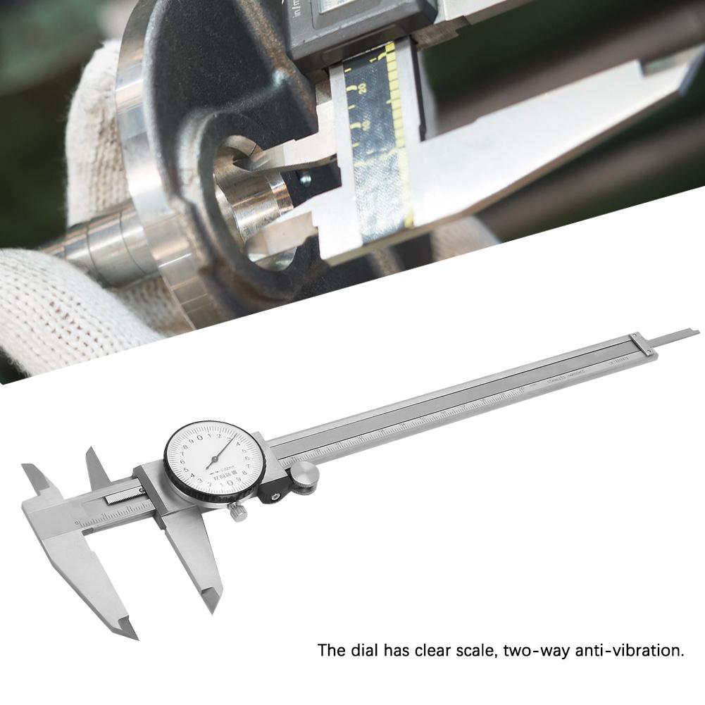 Stainless Steel Dial Calipers Shockproof High Precision Vernier Caliper 0 200mm for 0.02mm
