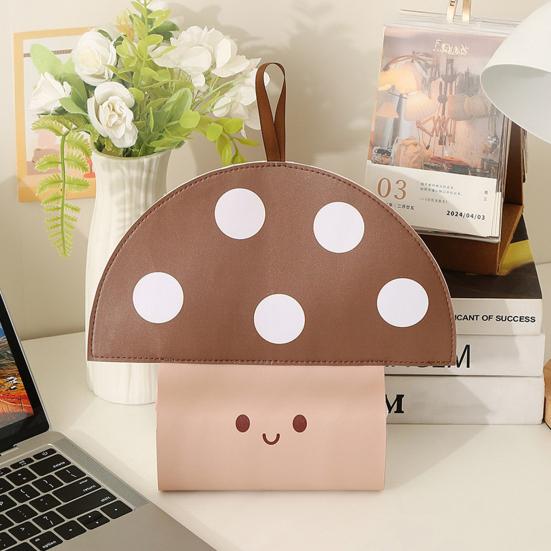 Tissue Box Waterproof Wear-Resistant PU Wall-Mounted Mushroom-Shaped Tissue Paper Bag Easy Installation for Kitchen Car Bathroom Storage
