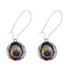 New Retro Peacock Feather Pattern Pendant Earrings Bohemian Niche Simple Jewelry