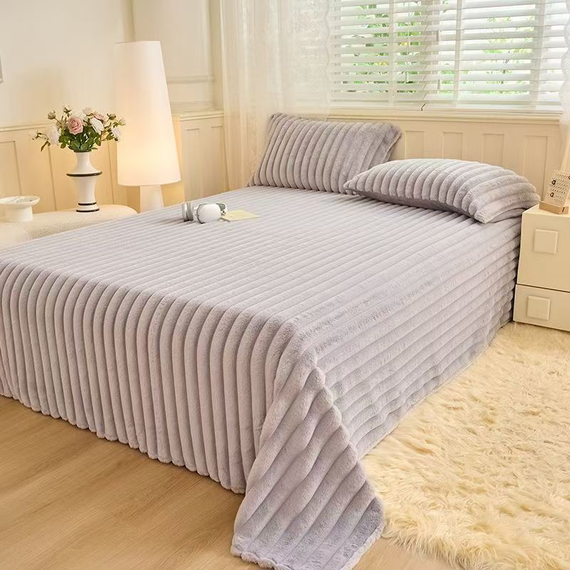 Einfachheit Einfarbig Dick Breitstreifig Multifunktionale Decke Herbst Winter Flanell Schlafzimmer Warme Decke Freizeitdecke