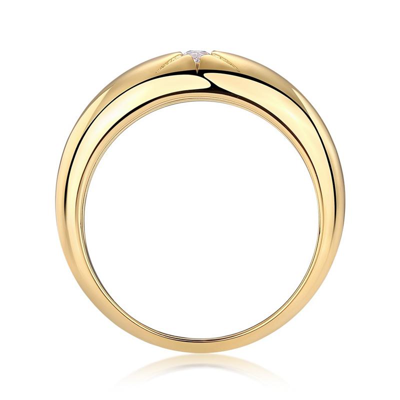 Nabest Fine Jewelry 18k Gold Plated CopperChunky Women Ring Hypoallergenic Pear Cut VVS D Color Moissanite Ring