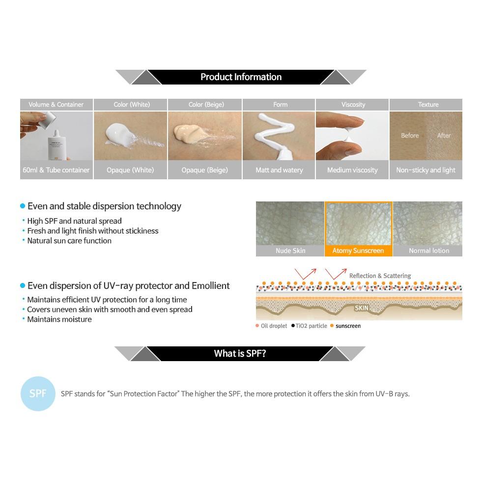 Filtr przeciwsłoneczny Atom ( Biały / Beżowy) SPF50+PA+++ 60ml